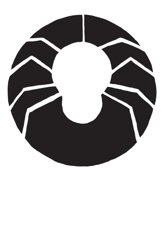 White Spider On Black Circle Template Printable pdf