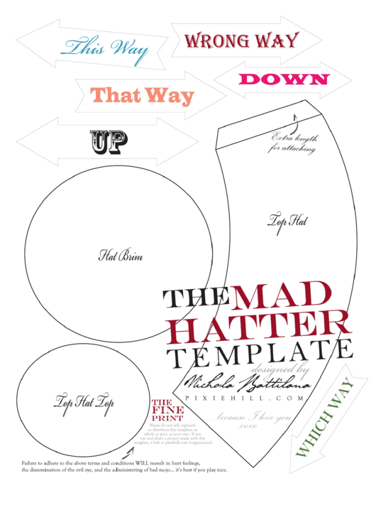 Mad Hatter Hat Template Printable pdf