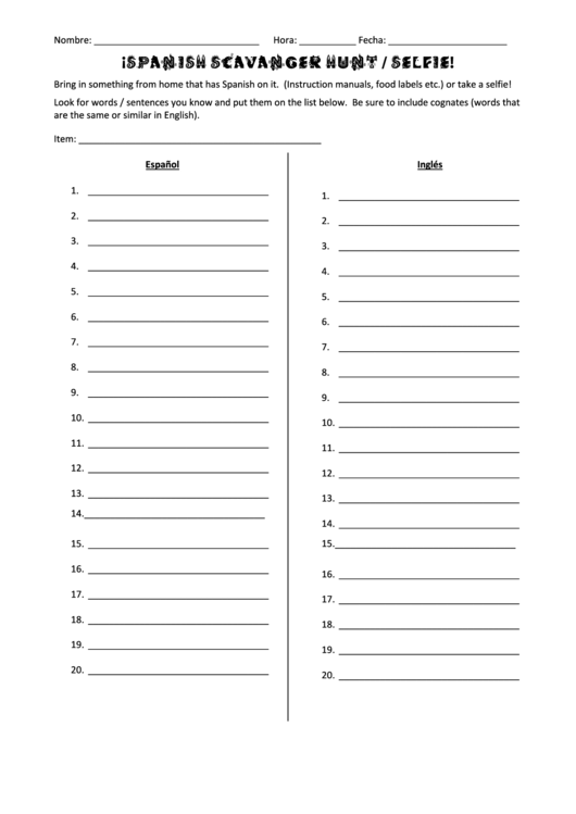 Spanish Cheat Sheet Printable pdf
