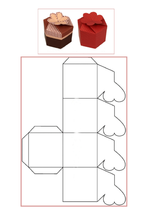 Gift Box Template With Flower Printable pdf
