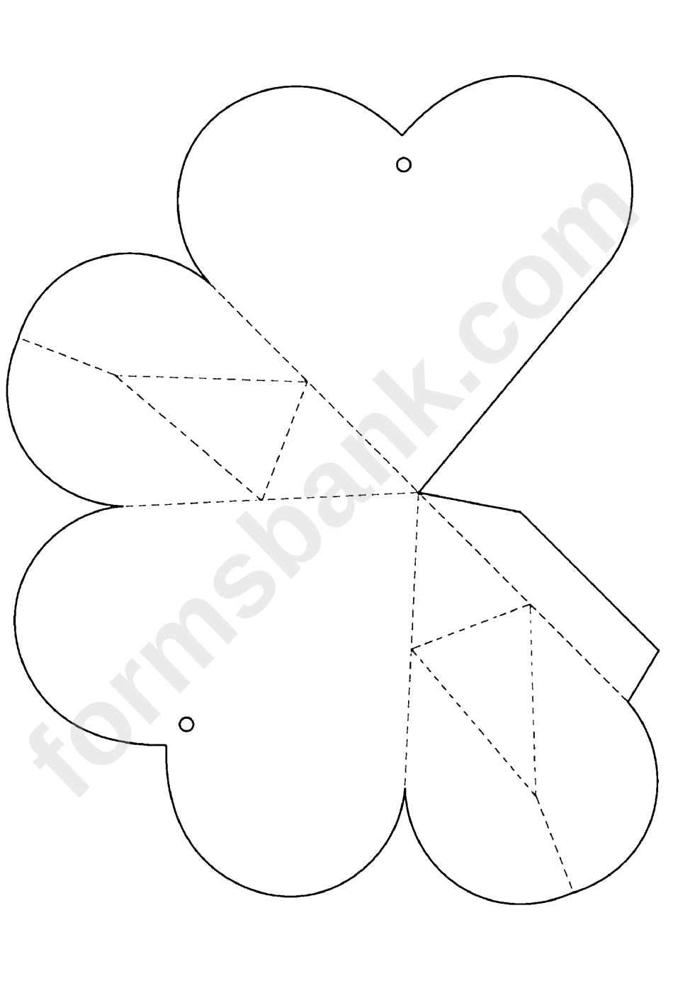 Heart Gift Box Template printable pdf download