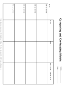 Compare & Contrast Matrix Sheet - 2 Items X 4 Characteristics