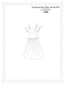 Disneybound Snow White With Tulle Skirt Paper Dress Template - Black & White