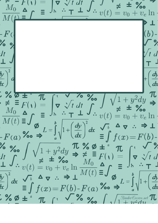 Calculus Binder Cover Template Printable pdf