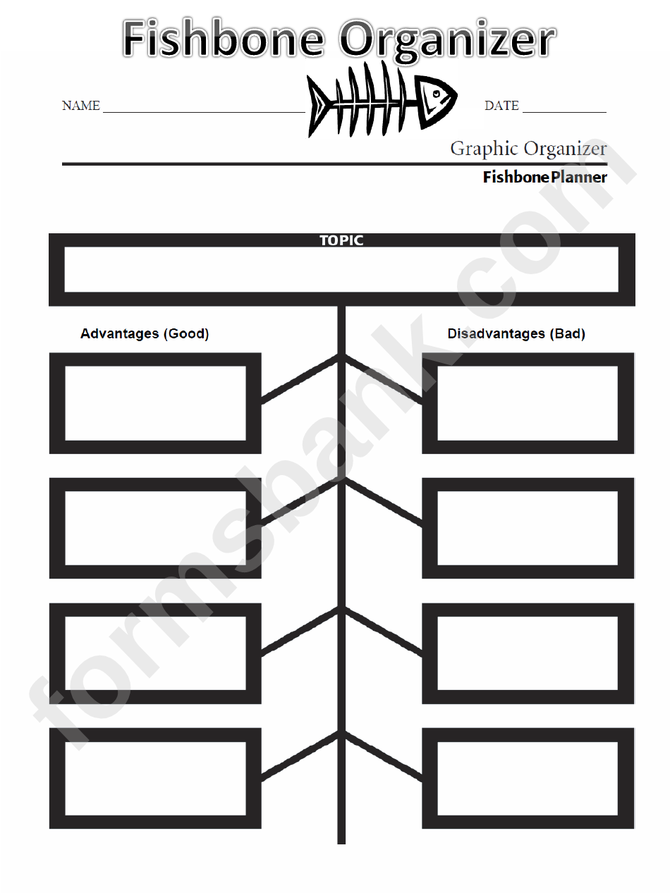 Fishbone Organizer Template printable pdf download