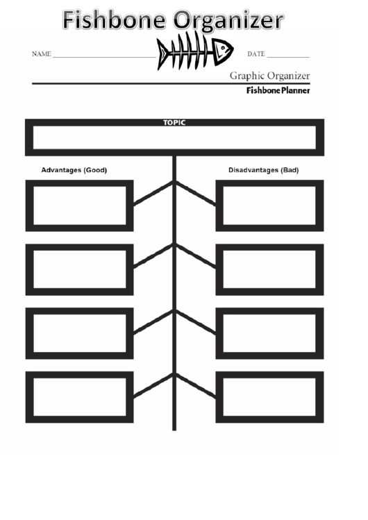 Fishbone Organizer Template Printable pdf