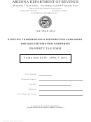 Property Tax Form 82504 - Electric Transmission & Distribution Companies And Gas Distribution Companies - 2014
