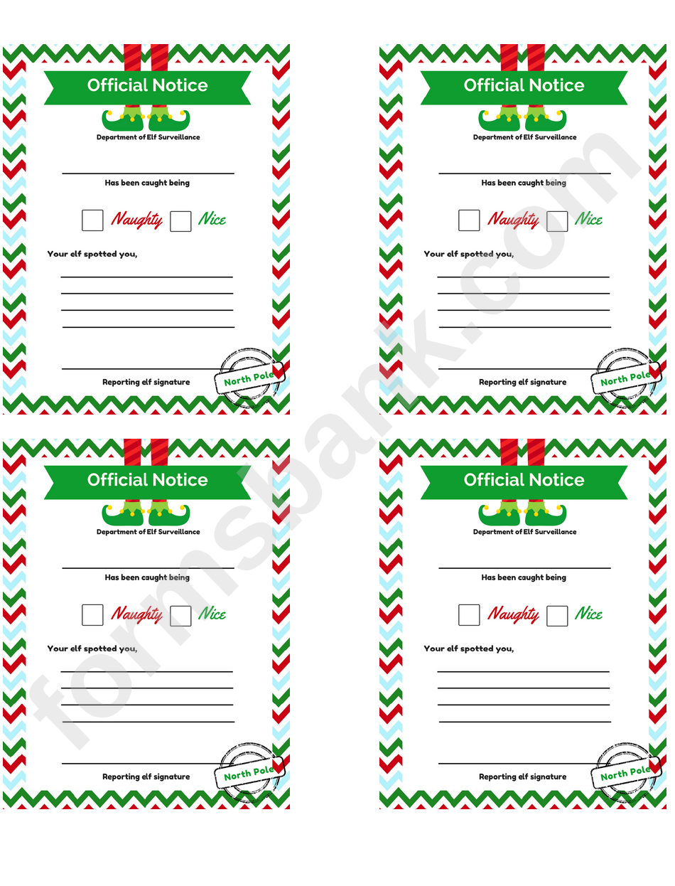 Christmas Little Letter Template - Elf Official Notice