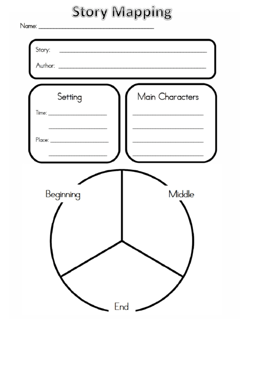 Black And White Story Map Template Printable pdf