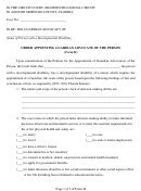 Form H - Order Appointing Guardian Advocate Of The Person