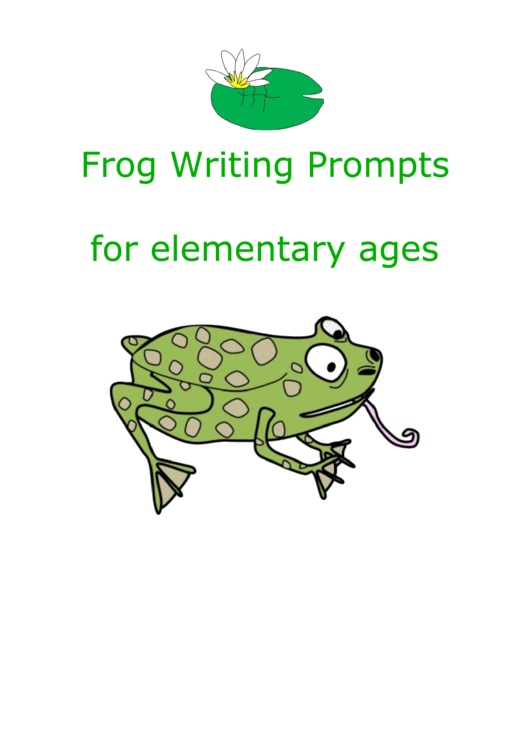 Frog Writing Prompts For Elementary Ages Printable pdf