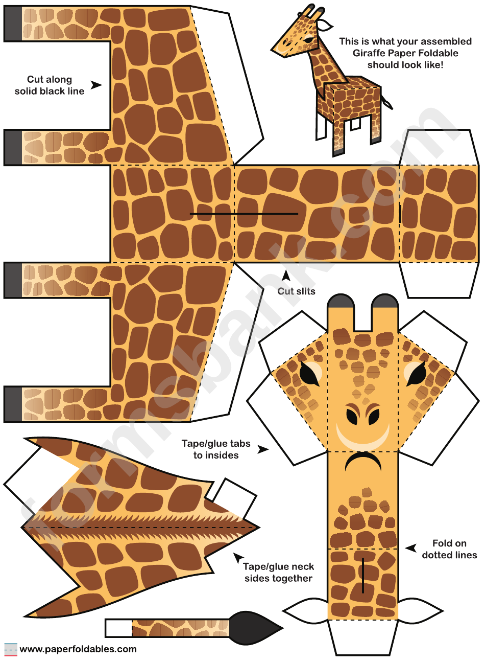 Giraffe Foldable Template