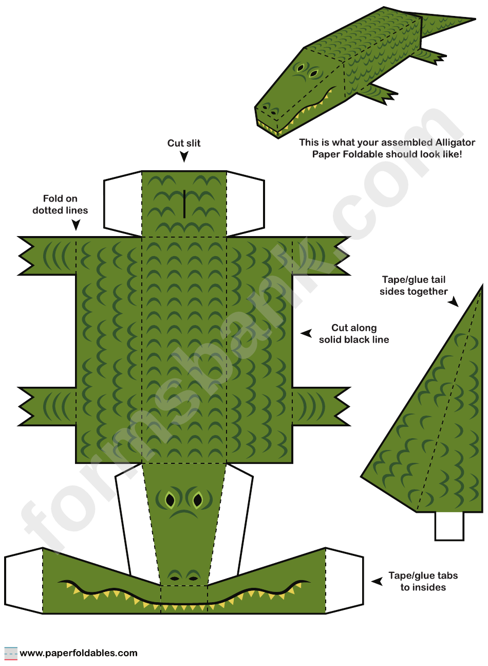 Alligator Foldable Template