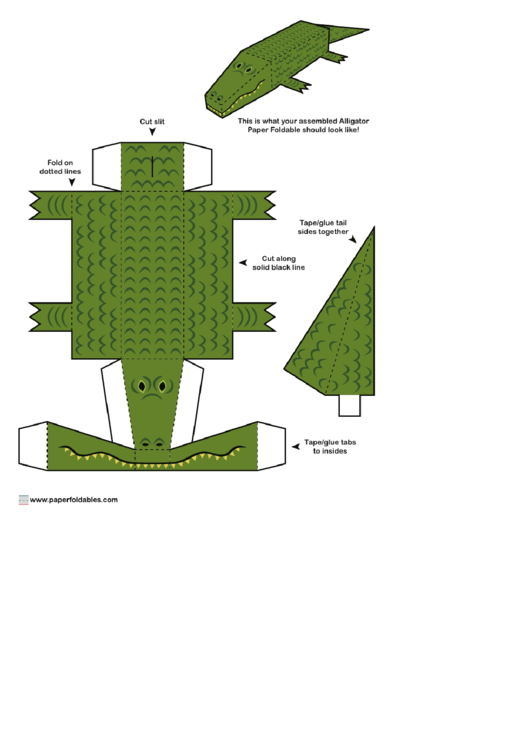 Alligator Foldable Template Printable pdf