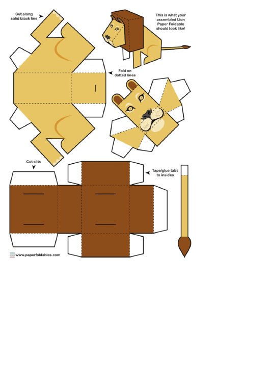 Lion Foldable Template Printable Pdf Download