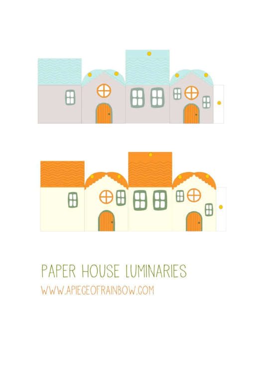 Multicolor Paper House Templates Printable pdf