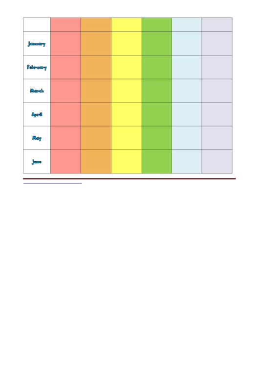 Multicolor 12 Month Calendar Template Printable pdf