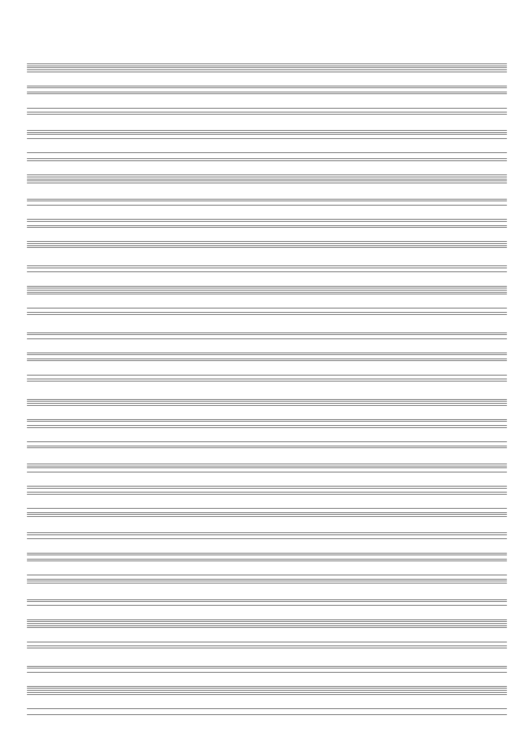 Blank Staff Paper - 30-Stave With No Clef One Page (A3) Printable pdf