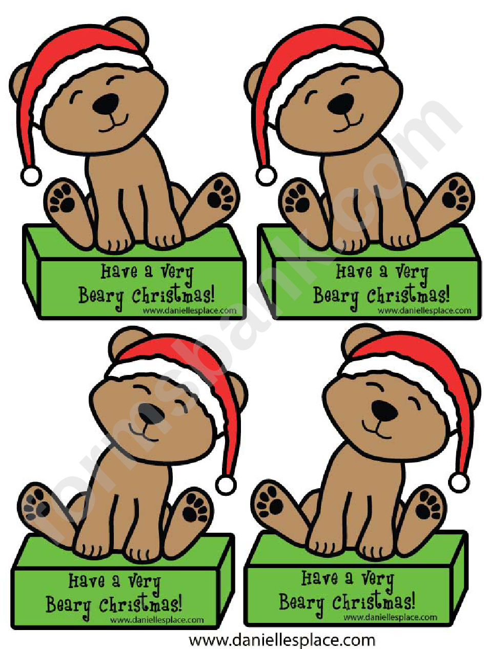 Have A Very Beary Christmas Bear Pattern Templates