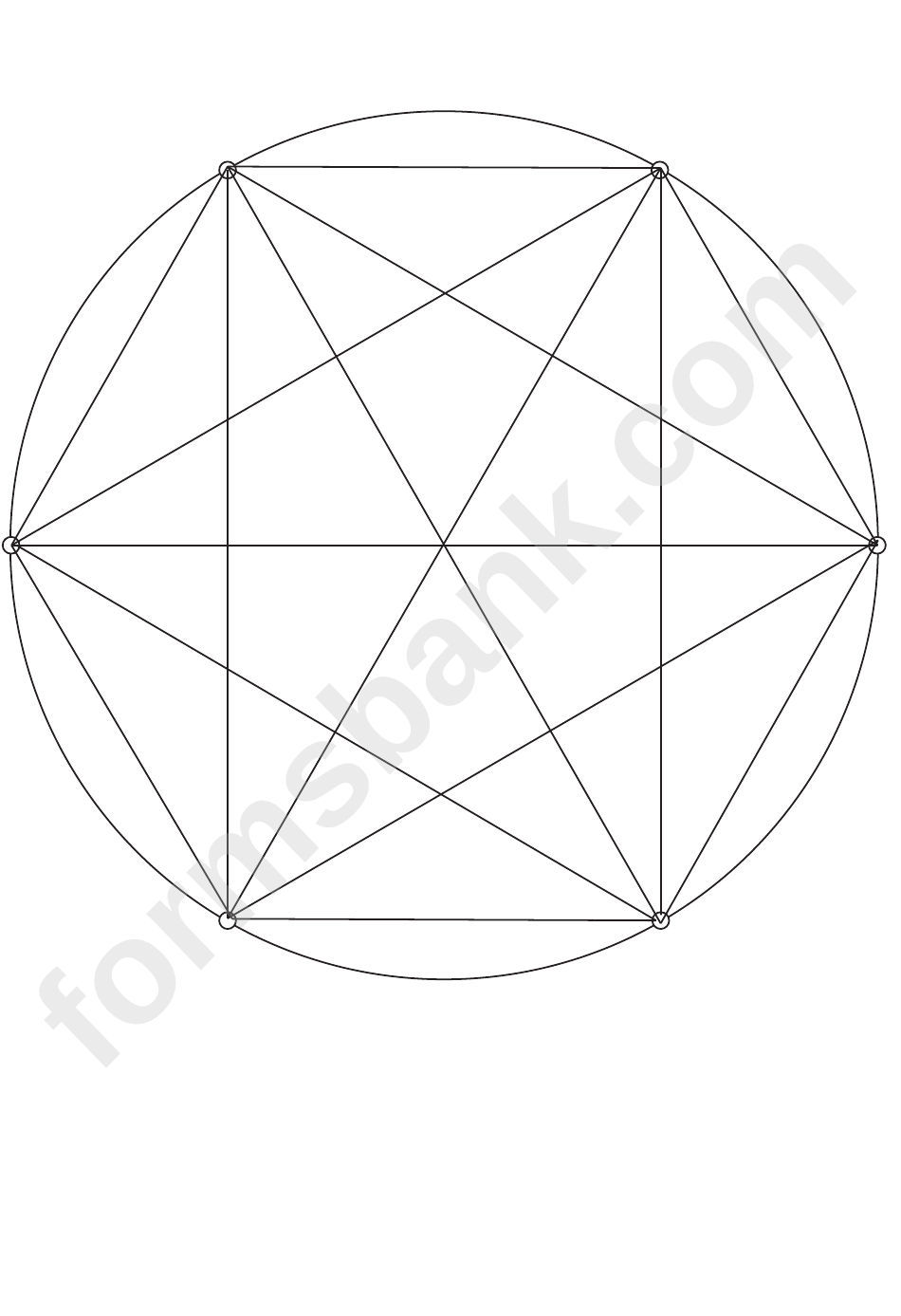 Hexagon And A Star In A Circle Template