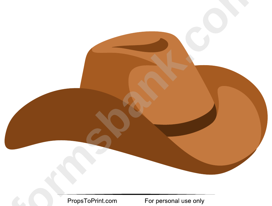Brown Cowboy Hat Template