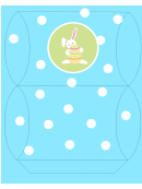 Easter Basket Template - Turquoise With Bunny