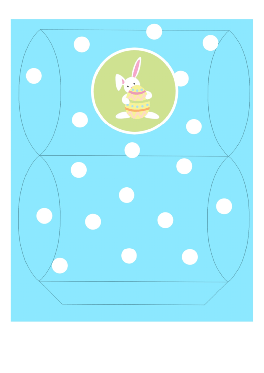 Easter Basket Template - Turquoise With Bunny