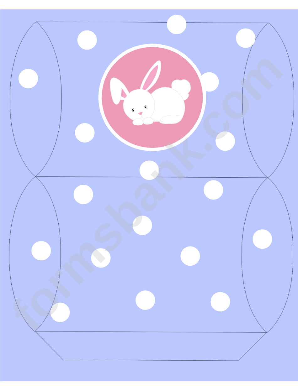 Easter Basket Template - Periwinkle With Bunny