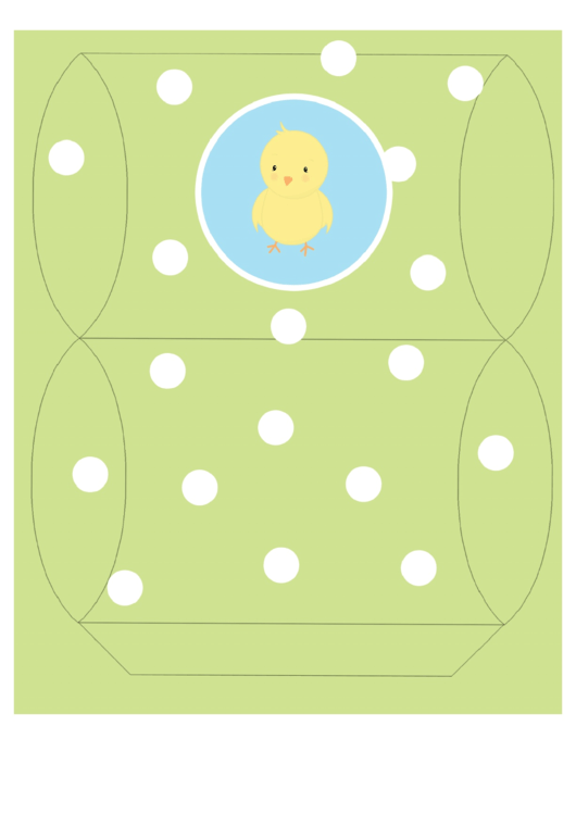 Easter Basket Template - Green With Chick Printable pdf