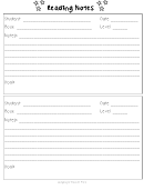 Student Reading Notes Template