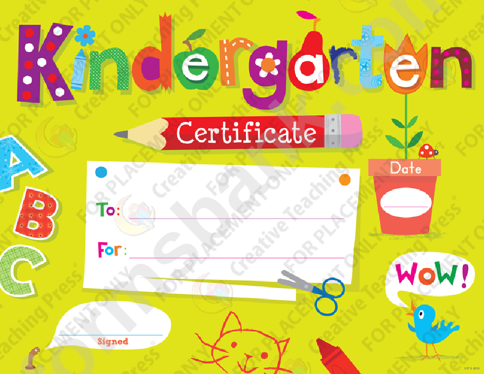 Kindergarten Congratulations Certificate Template