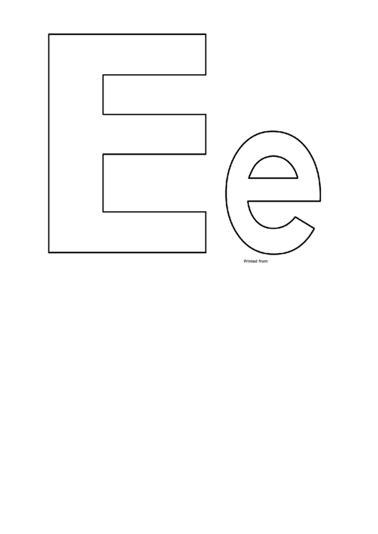 Letter E Template Printable pdf