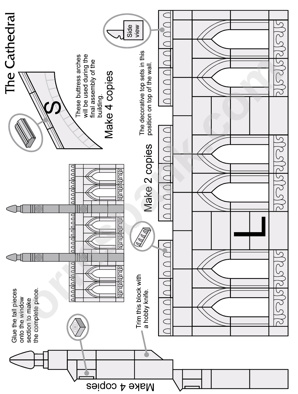Cathedral Building Pop Up House Template