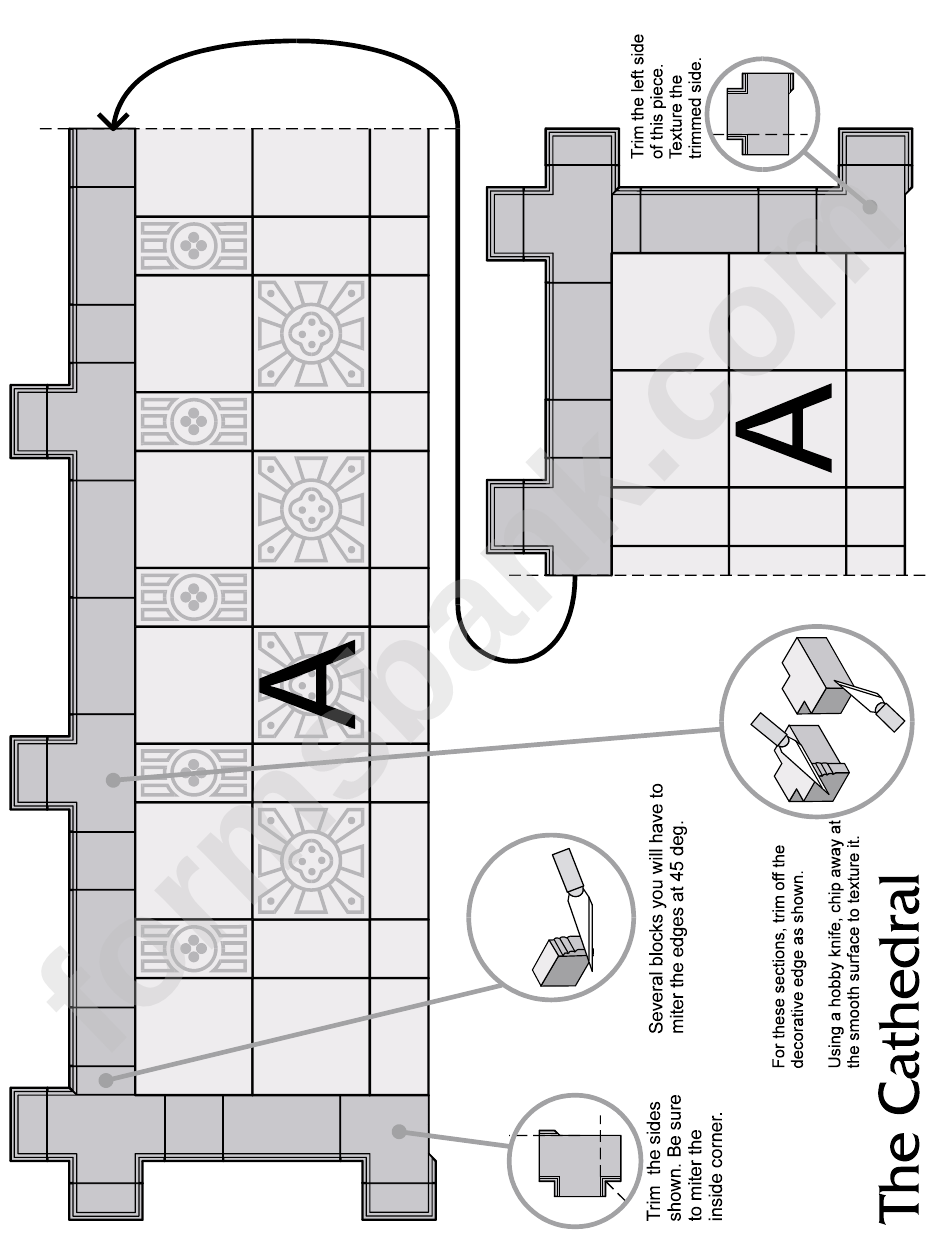 Cathedral Building Pop Up House Template