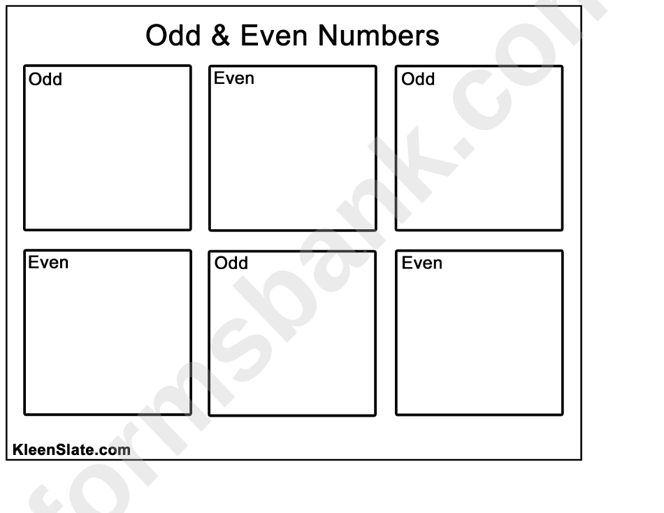 Odd & Even Numbers Worksheet Template