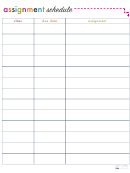 Assignment Schedule Template - Pink Arrow
