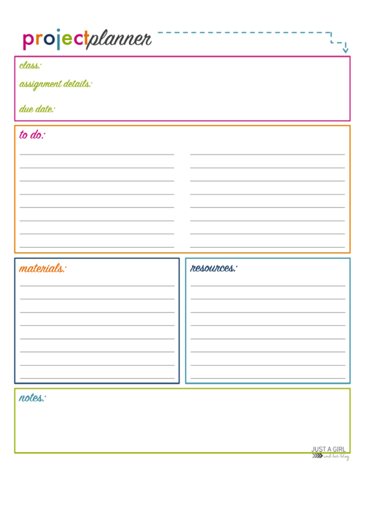 Class Project Planner Template