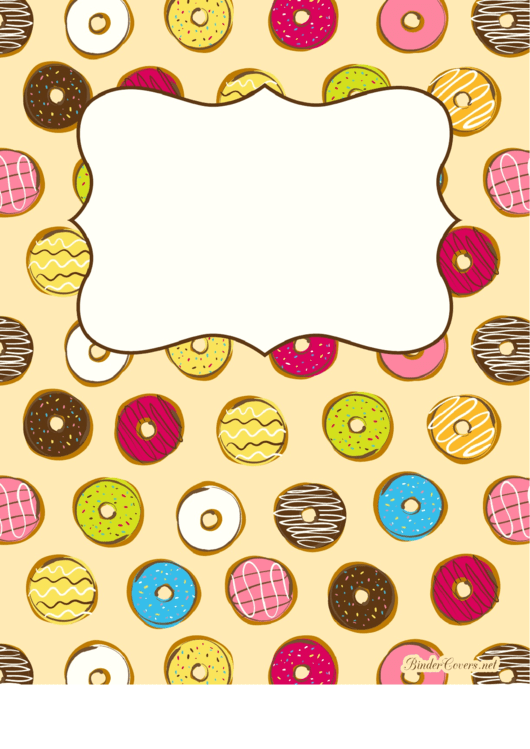 Donuts Binder Cover Template Printable pdf