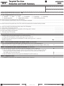 California Form 3809 - Targeted Tax Area Deduction And Credit Summary - 2016