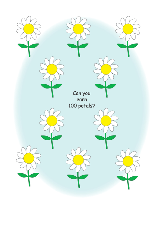 Can You Earn 100 Petals Counting Math Worksheets Printable pdf