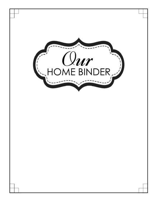 Our Home Binder Cover Template Printable pdf