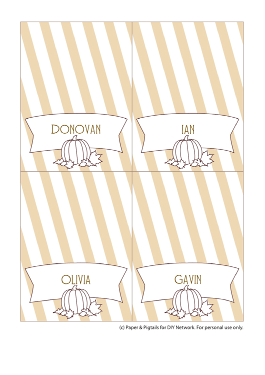 Halloween Name Place Cards Template