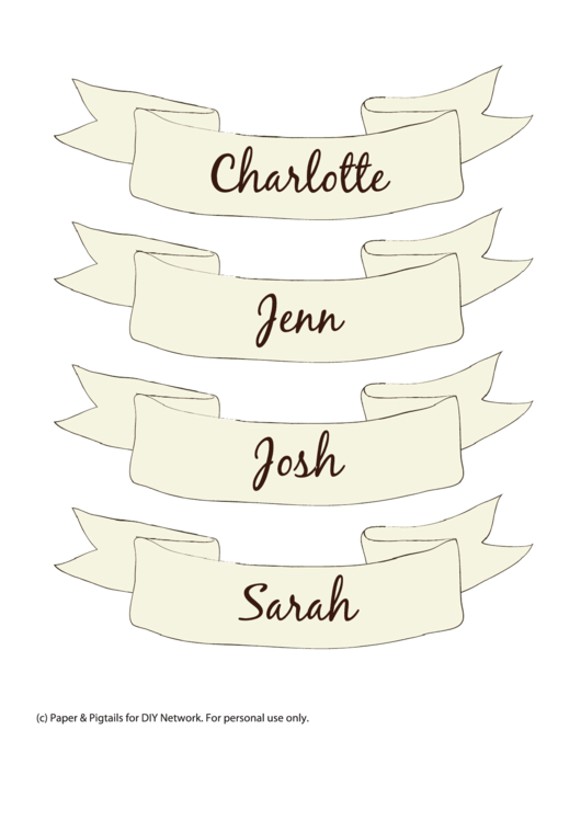 Fillable Name Place Cards Template Printable pdf