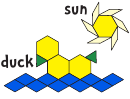 Duck & Sun (color) Pattern Block Template