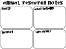 Animal Biology Research Paper Note Cards