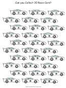 Race Cars Counting Activity Sheet