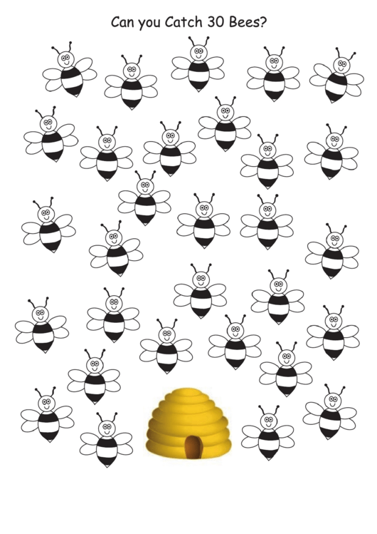 Bees Counting Activity Sheet Printable pdf