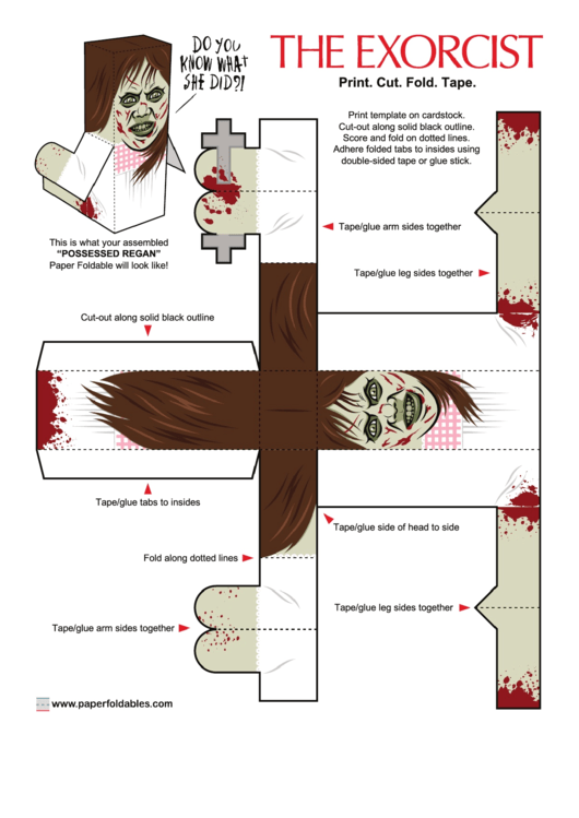 The Exorcist Foldable Template Printable pdf