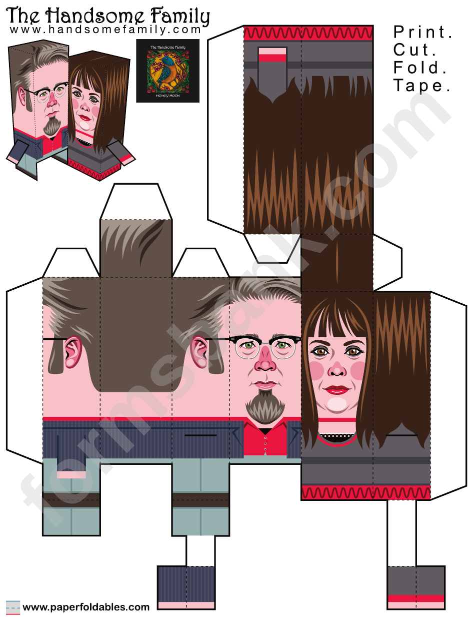 The Handsome Family Foldable Template