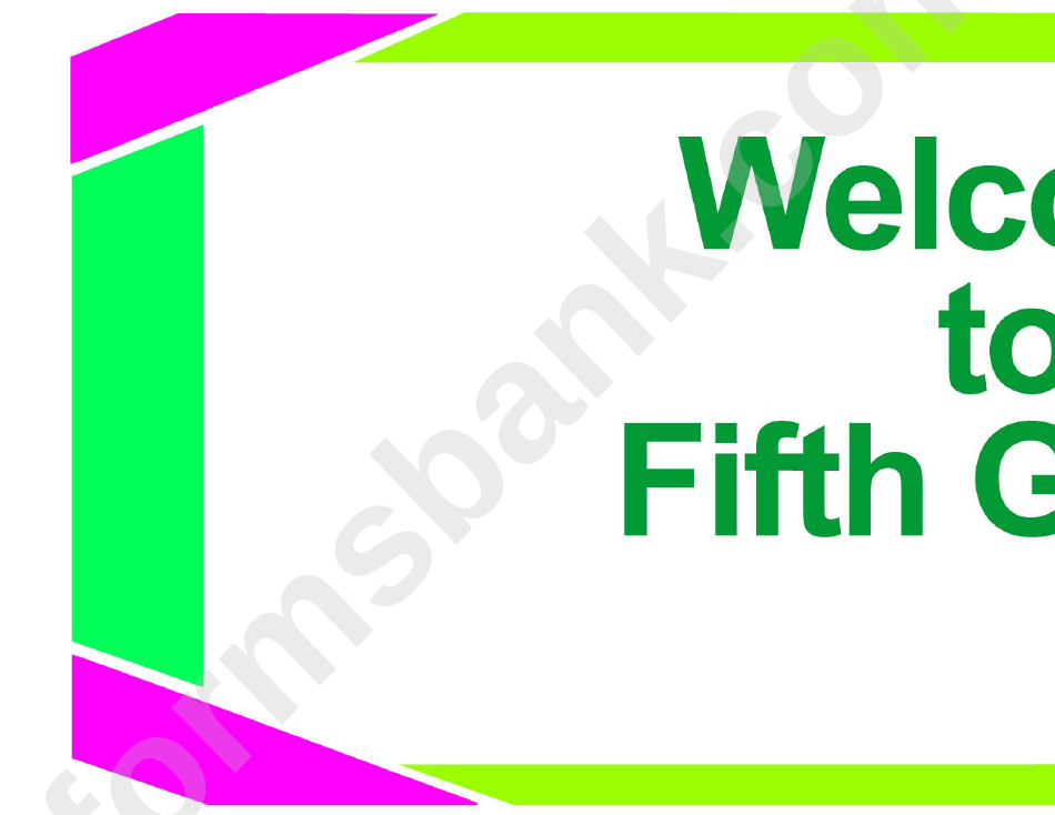 A3 Welcome To 5th Grade Classroom Poster Template